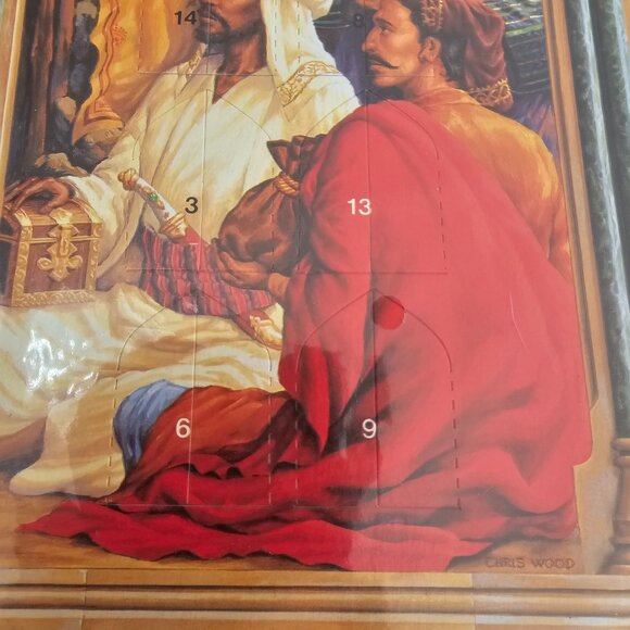 Triptych Nativity Advent calendar freestanding window ephemera Christmas art unu - Picture 2 of 4